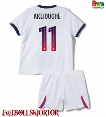 Paris Saint-Germain Maghnes Akliouche #11 Borta Kläder Barn 2026-27 Kortärmad (+ Korta byxor)